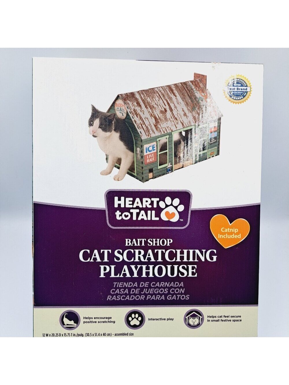 Bait Shop Cat or Small Animal Playhouse with Cardboard Scratching Board - Picture 2 of 6
